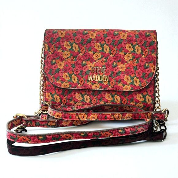 Steve Madden Women’s Crossbody Wallet Purse Handbag With Strap. Floral Pattern. - Picture 1 of 6